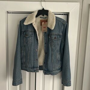 Levi's Blue Denim Sherpa Jacket
